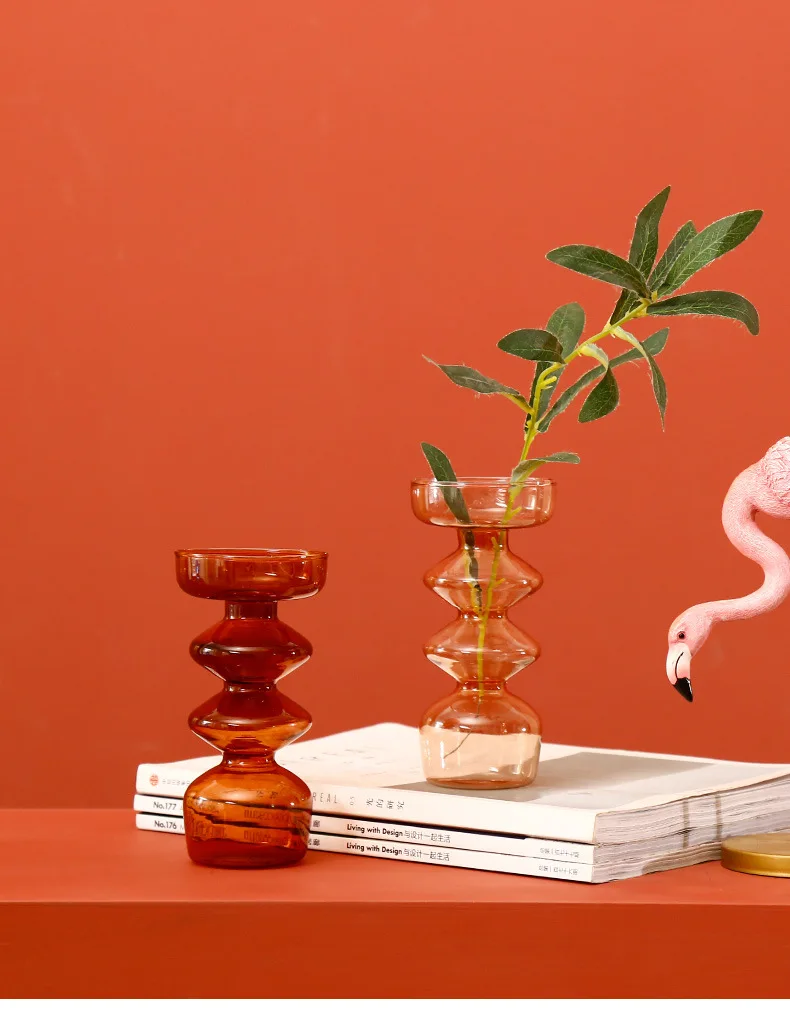 Transparent Tapered Glass Candle Holder