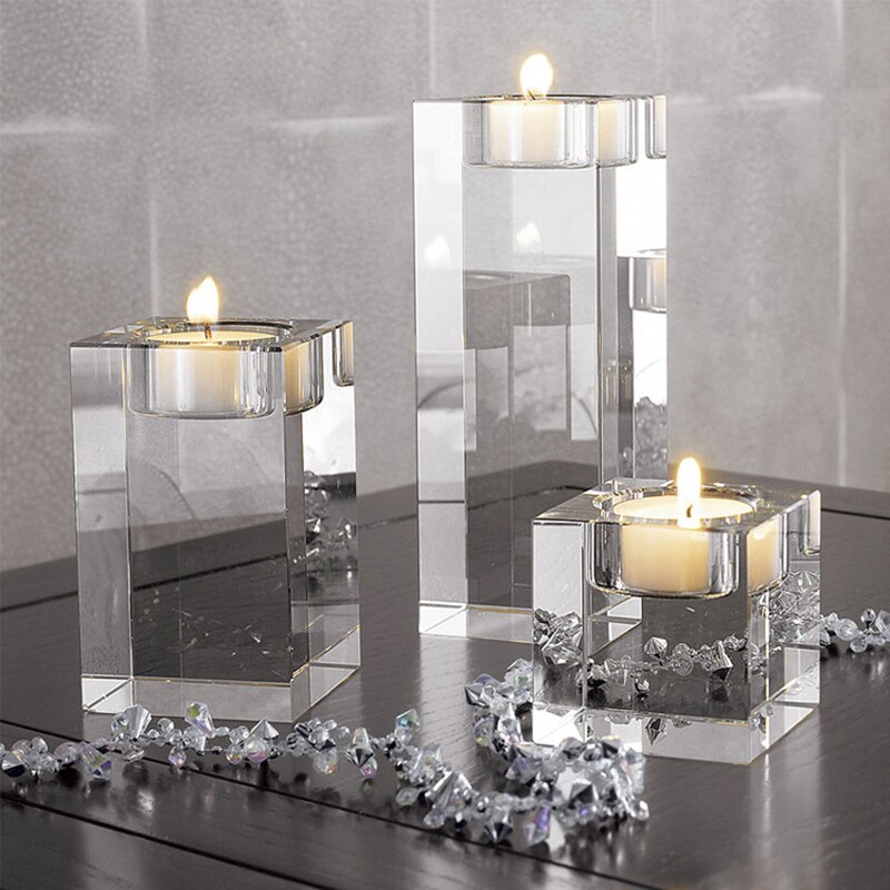 Transparent Crystal Table Candle Holder