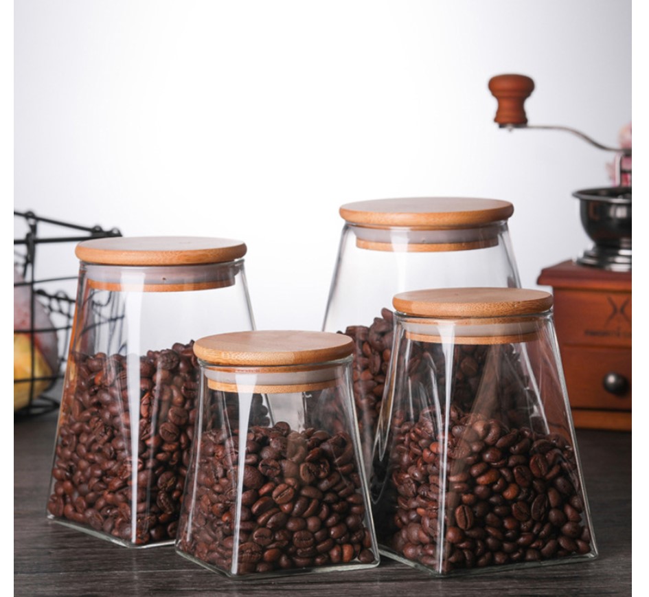 Pyramid Shaped Glass Spice Jar