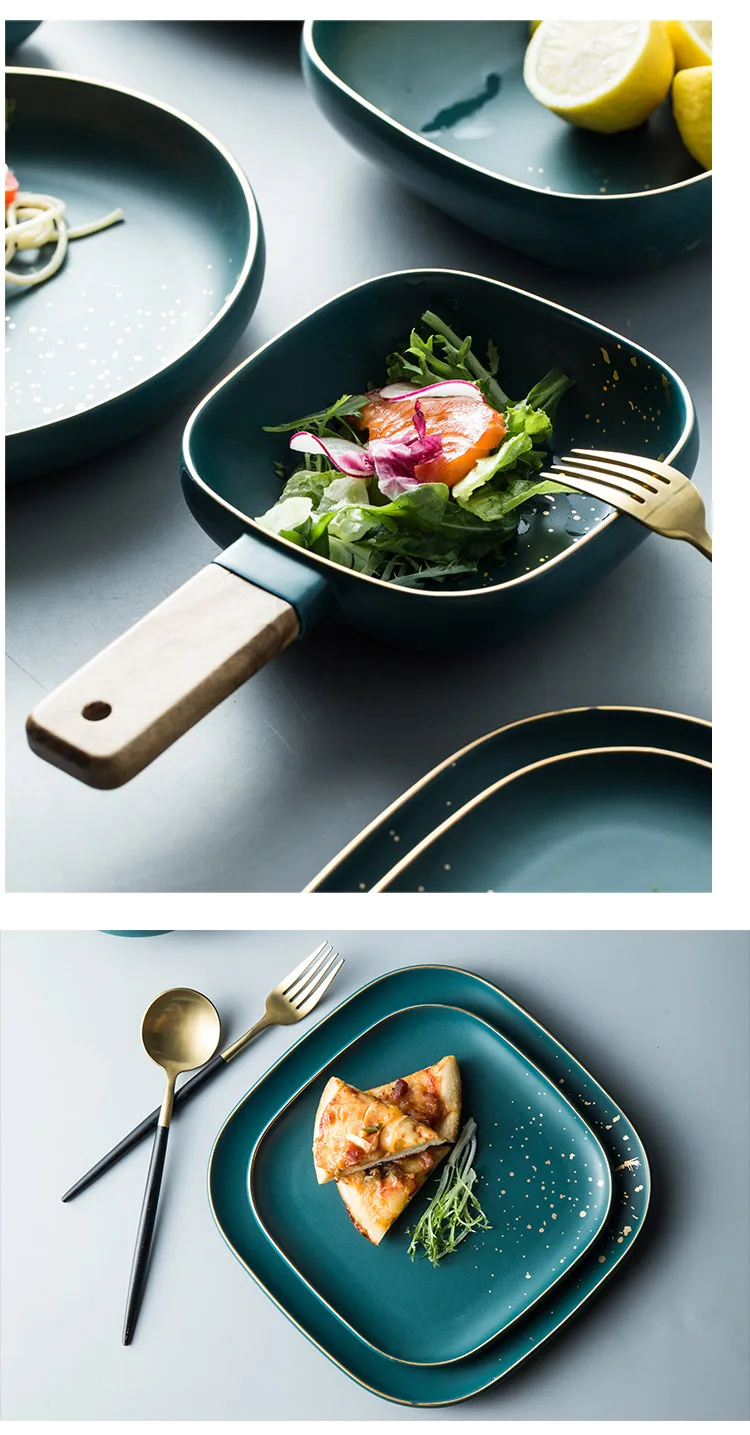 Retro Green Nordic Ceramic Tableware Set