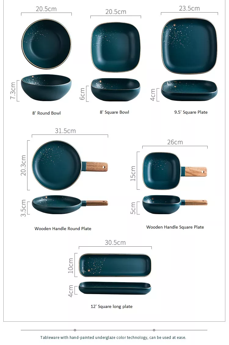 Retro Green Nordic Ceramic Tableware Set