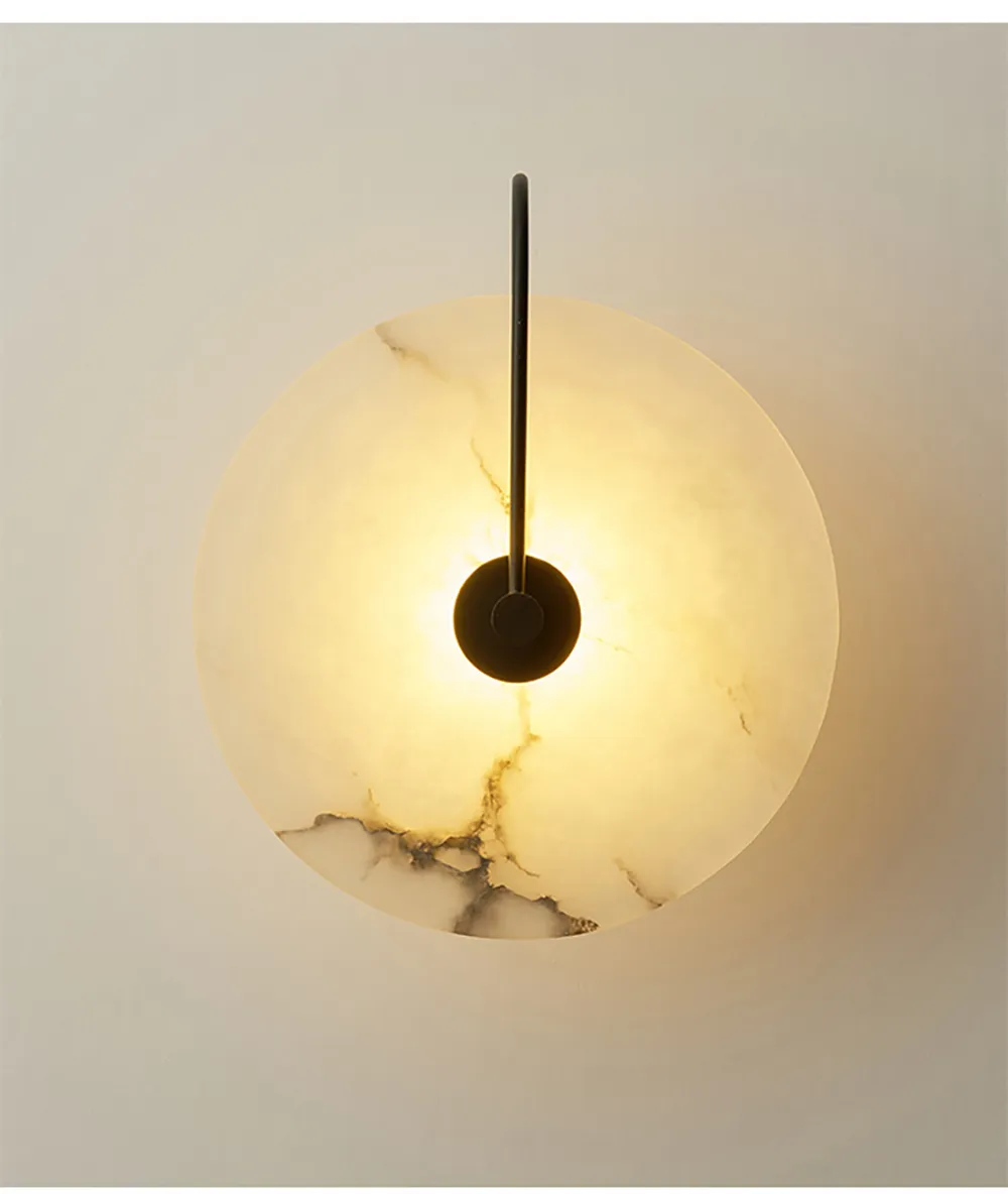 Natural Marble Round Wall Lamp