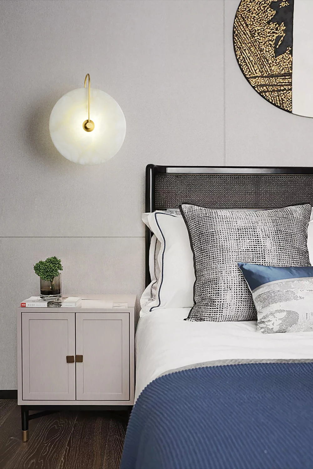 Natural Marble Round Wall Lamp