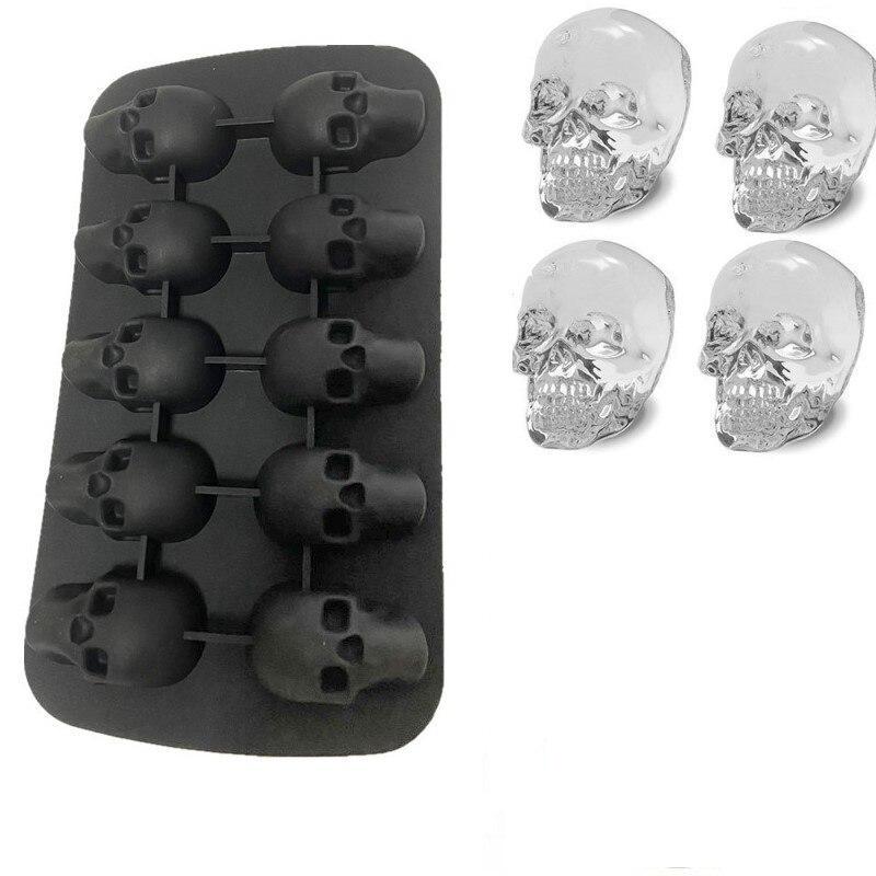 3d skull ice cube mold